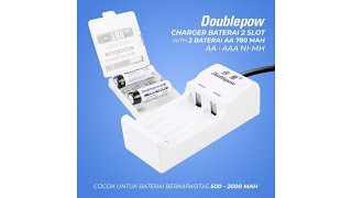 Pratinjau video produk Doublepow Charger Baterai 2 Slot AA/AAA with 2 Baterai AA 780mAh - DP-U21