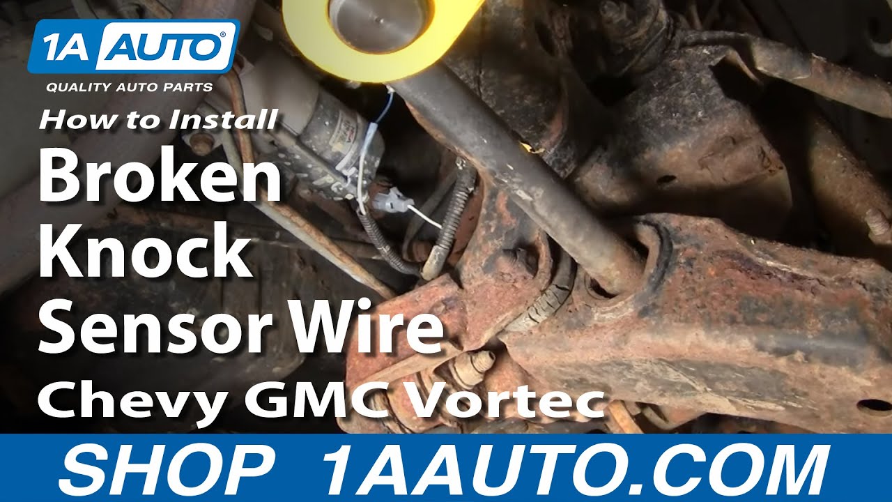 How To Install Replace Broken Knock Sensor Wire Chevy GMC ... spark plug wire diagram 1997 tahoe 