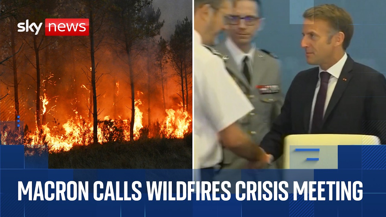 French President Macron attends wildfires crisis meeting