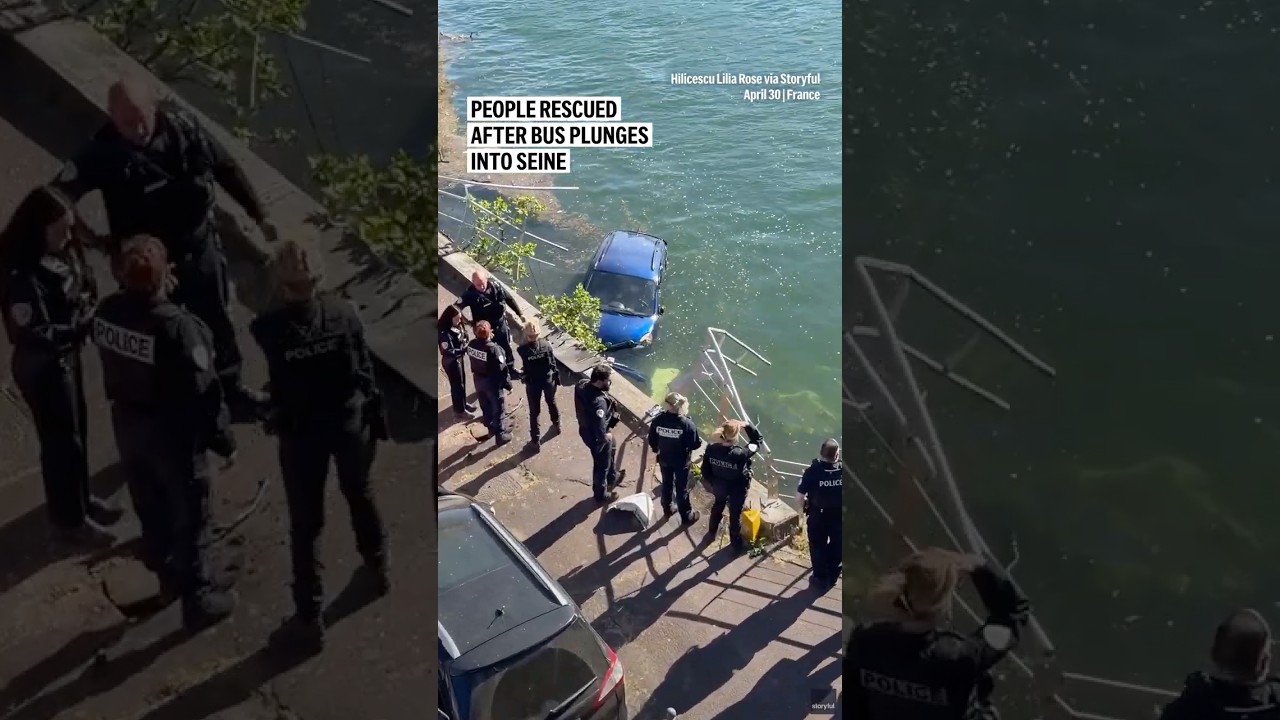 People rescued after bus plunges into Seine