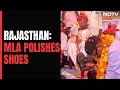 Rajasthan MLA Om Prakash Hudla Polishes Shoes, Touches Elderly Mans Feet With Forehead