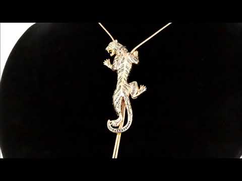 Подвеска «Тигрица» с черными бриллиантами