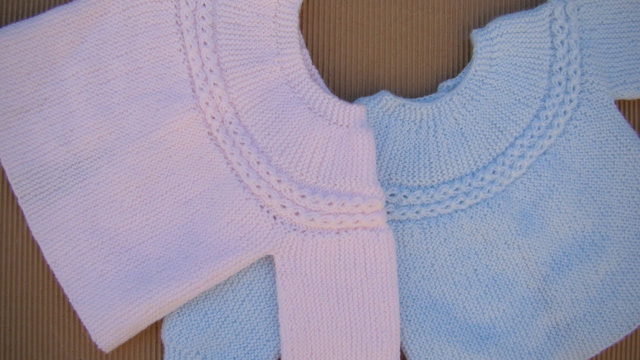 Como hacer jersey de bebe con dos agujas