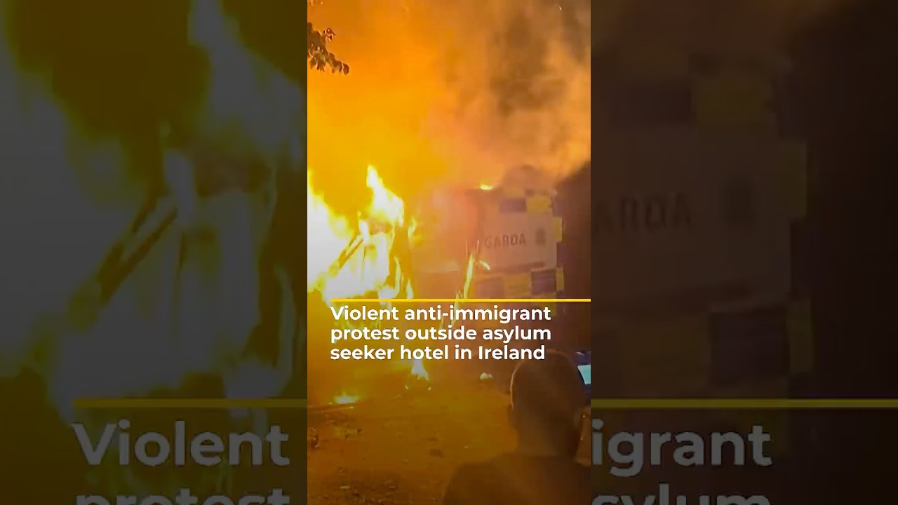 Violent anti-immigrant protest outside asylum seeker hotel in Ireland | AJ shorts