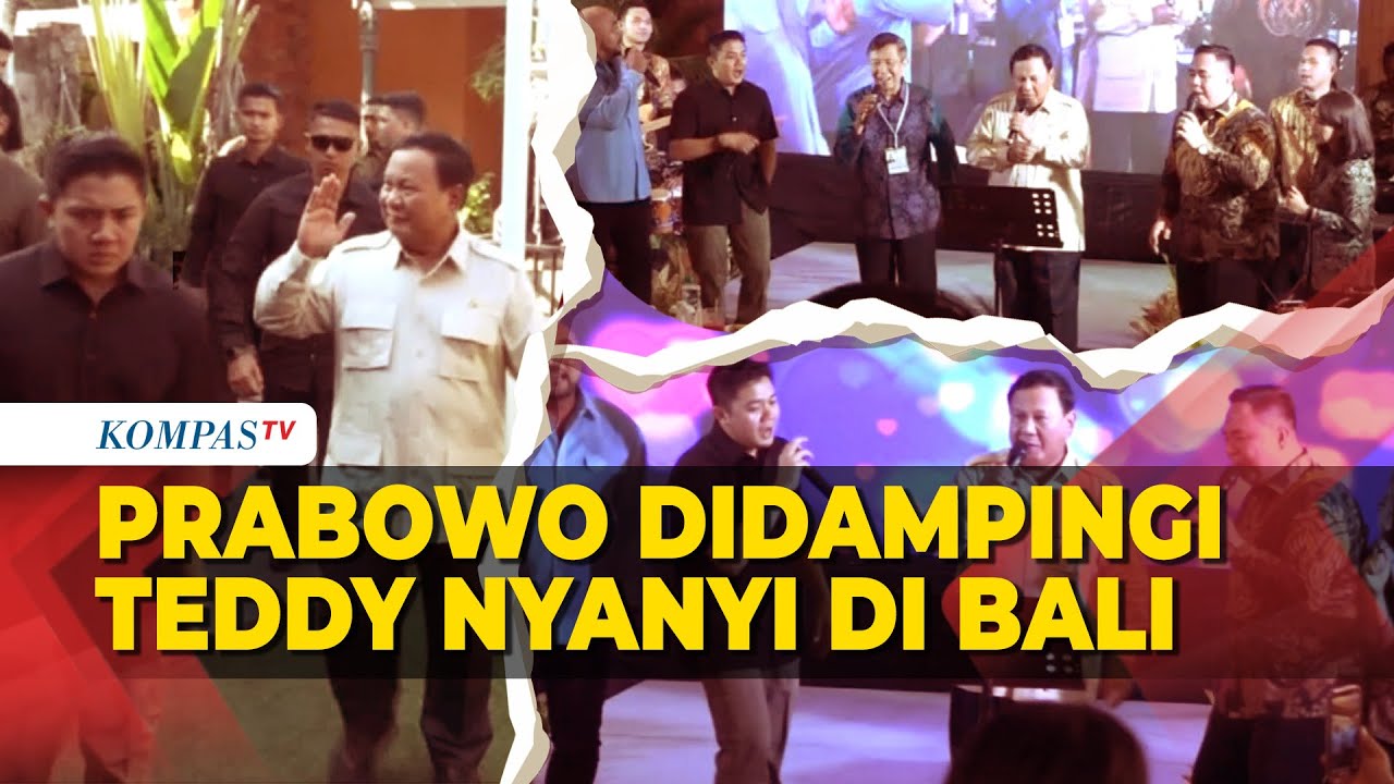 Momen Presiden Prabowo dan Mayor Teddy Nyanyi Saat Makan Siang di Bali