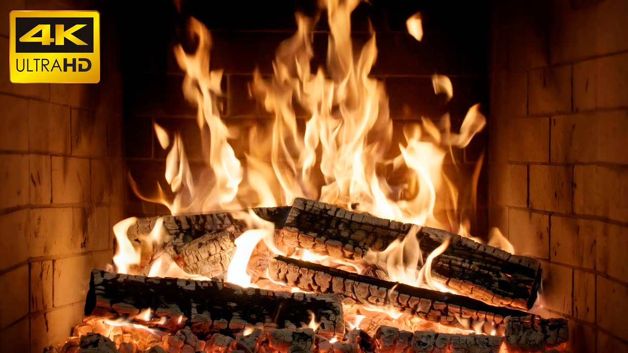 🔥 Fireplace Snow Silence with Christmas Atmosphere with Crackling Fire for Cozy Christmas Evenings