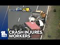 MDTA crew working on I-95 injured in tractor-trailer crash