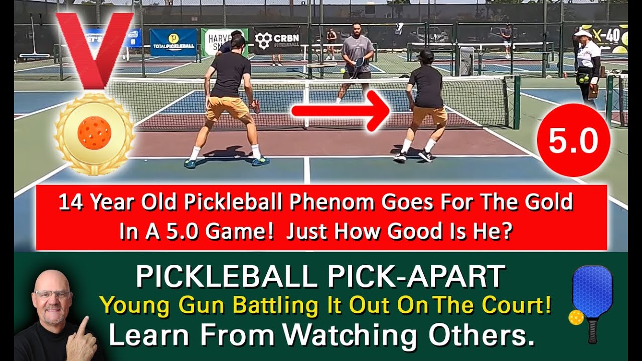 Pickleball! How Does A 14-Year-Old Player Do Playing With & Against 5.0 Players? Gold Medal Game!