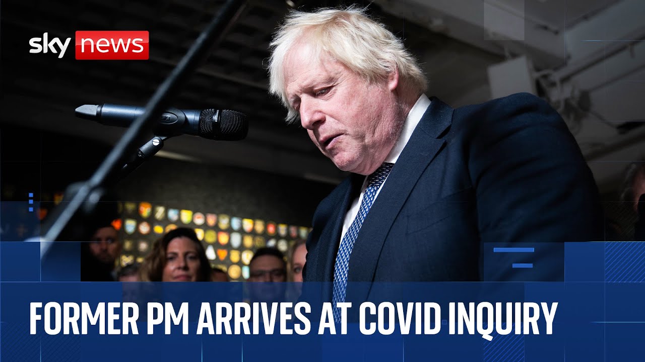 Boris Johnson arrives at COVID-19 Inquiry