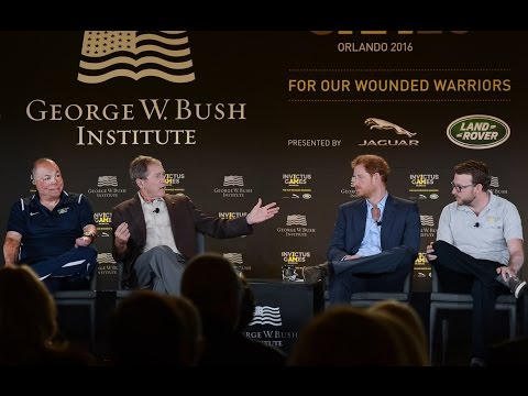 President George W. Bush and Prince Harry at the Invictus Games Symposium