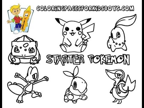 ColoringBuddyMike: Starter Pokemon Coloring Pages To Print - YouTube