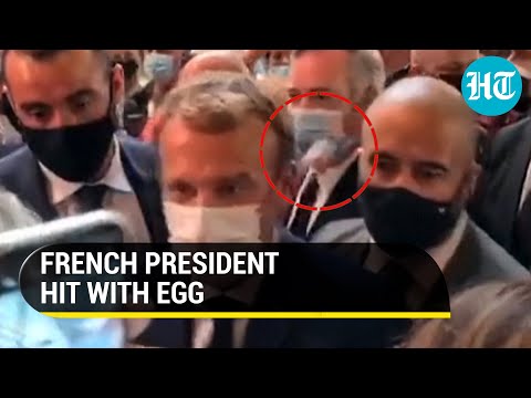 French President Emmanuel hit by egg during restaurant fair visit French President Emmanuel hit by egg during restaurant fair visit