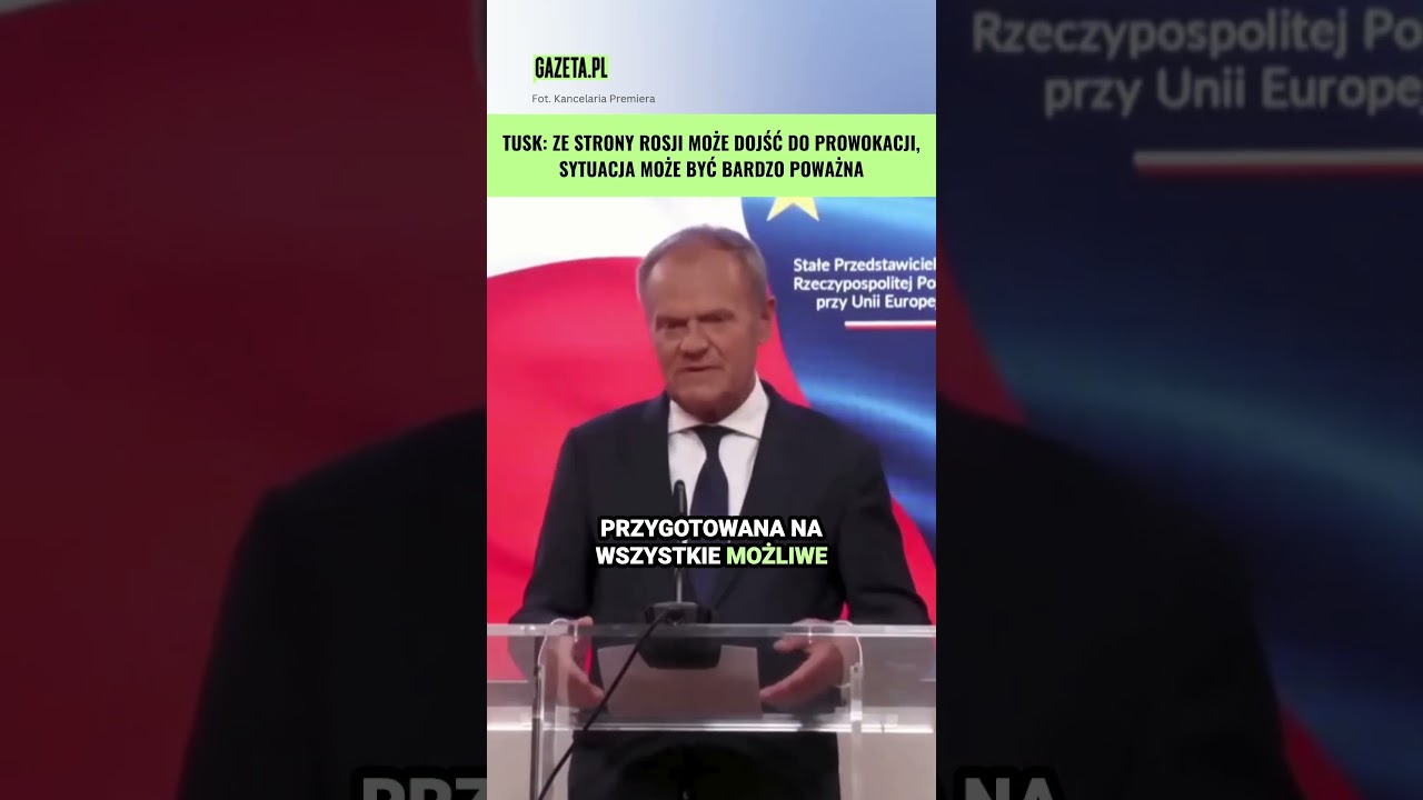 Tusk mówi o możliwych atakach ze strony Rosji. "Miejmy tego świadomość" #shorts