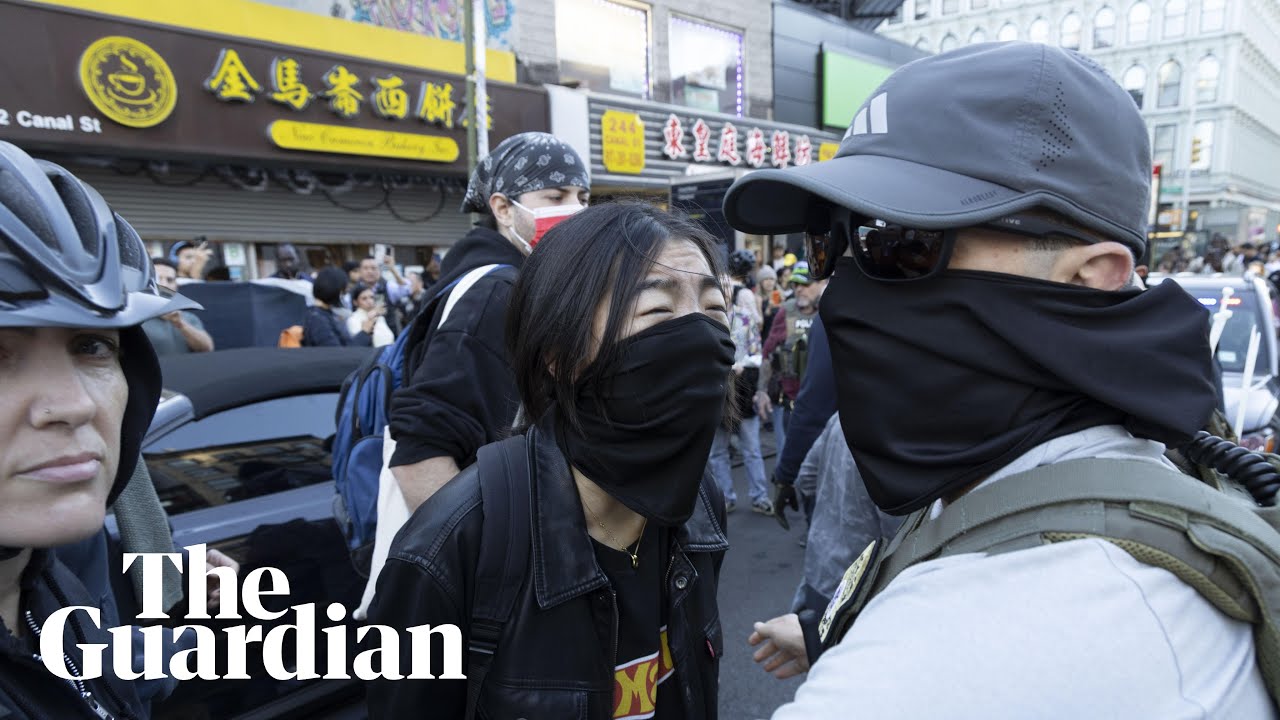 Protests erupt as Ice agents conduct raids in New York City's Chinatown