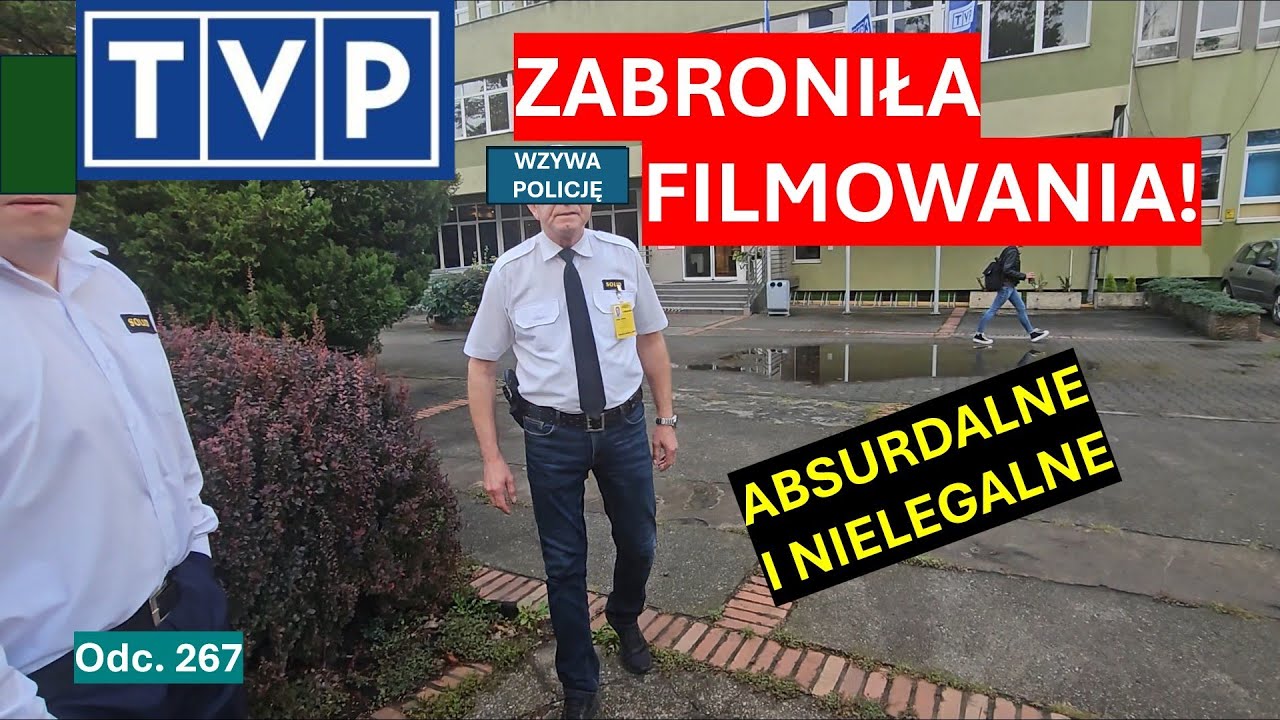 Telewizja Polska nielegalnie zakazuje filmowania samej siebie! Ochrona wzywa Policję! #267