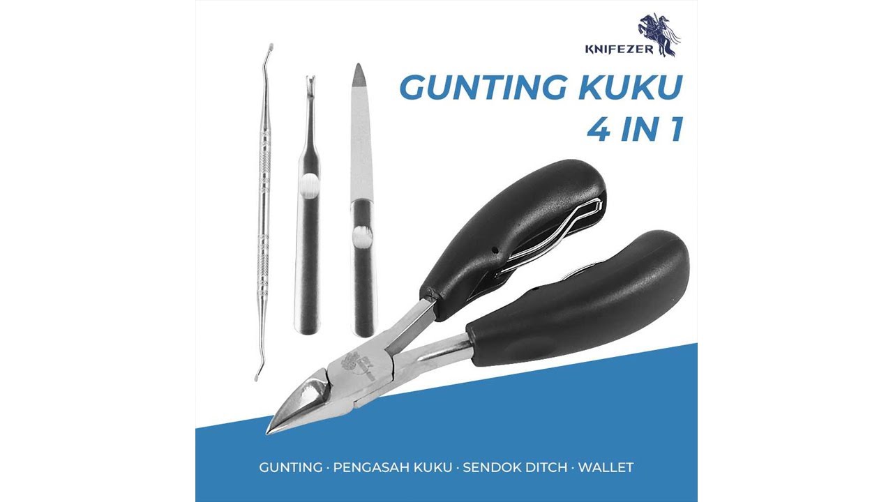 Pratinjau video produk KNIFEZER Gunting Kuku 4in1 Nail Clippers Manicure Pedicure Set - WL-9693