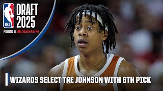 Washington Wizards select Tre Johnson with 6th pick | 2025 NBA Draft Highlights 🎥