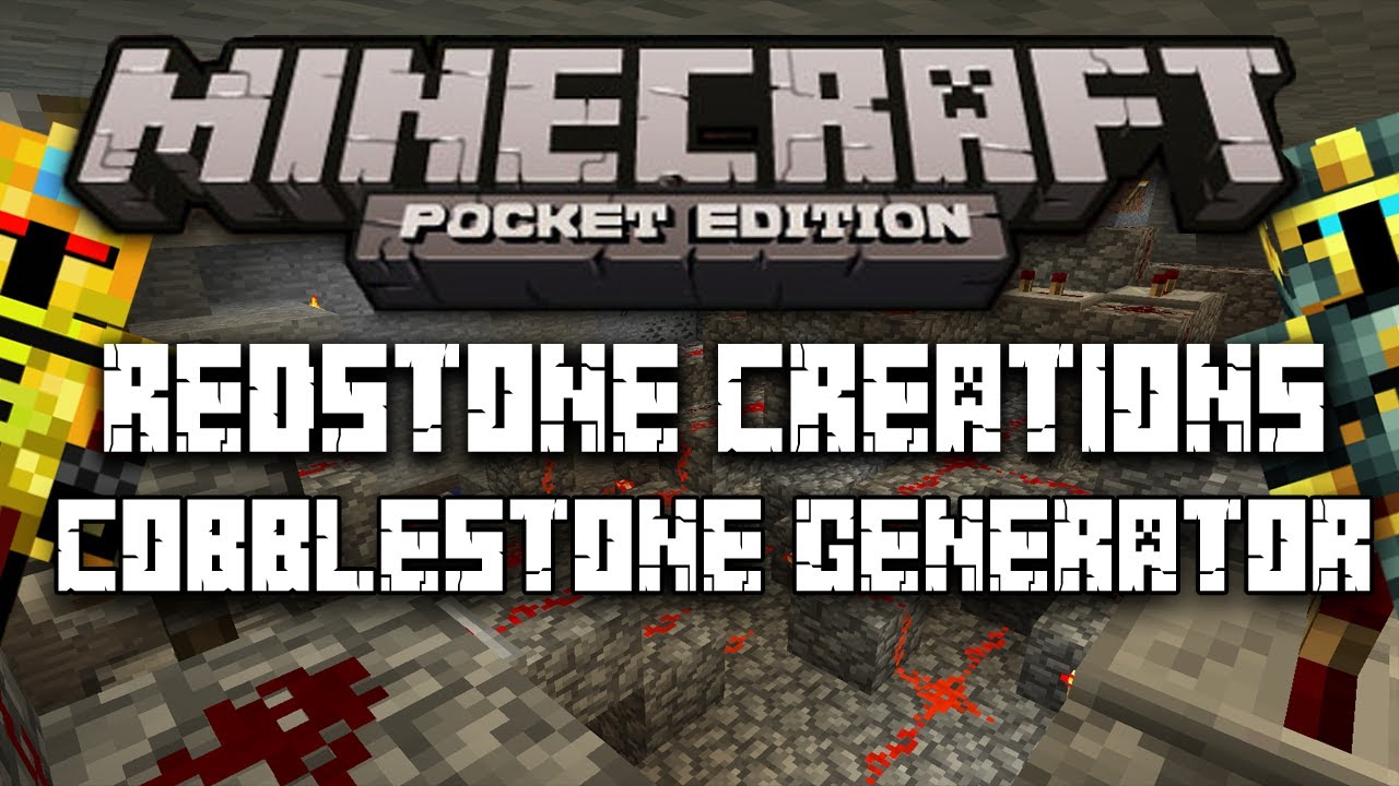 Minecraft PE:Redstone Powered Cobblestone Generator - YouTube