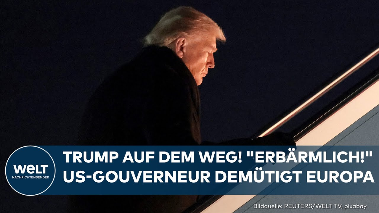 USA: Trump auf dem Weg nach Davos nach Flugzeug-Panne | US-Gouverneur demütigt Europa "Erbärmlich!"