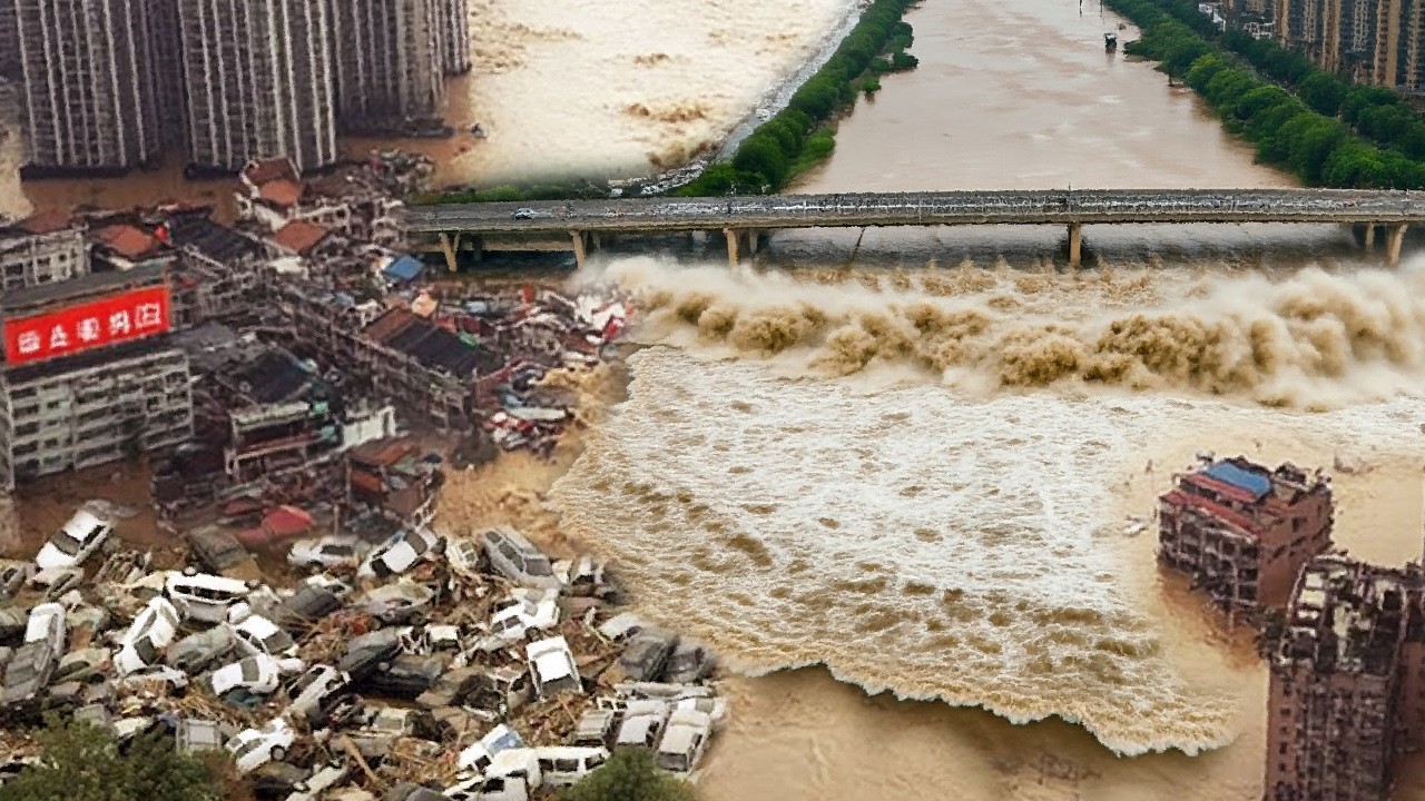 China is drowning! Severe flooding submerges cities in Henan and Hubei!
