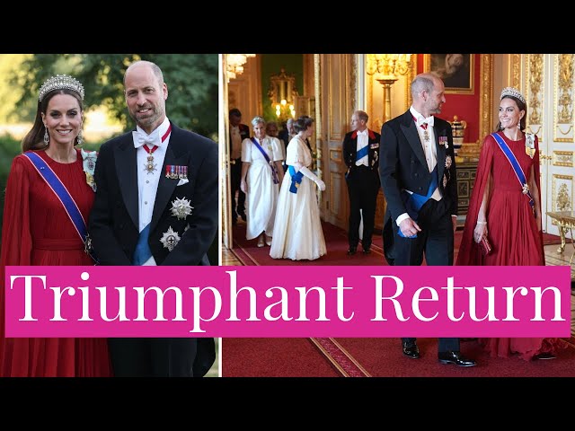 Princess Kate Makes Triumphant Return w/First Tiara Appearance Since 2023 Year at French State Visit