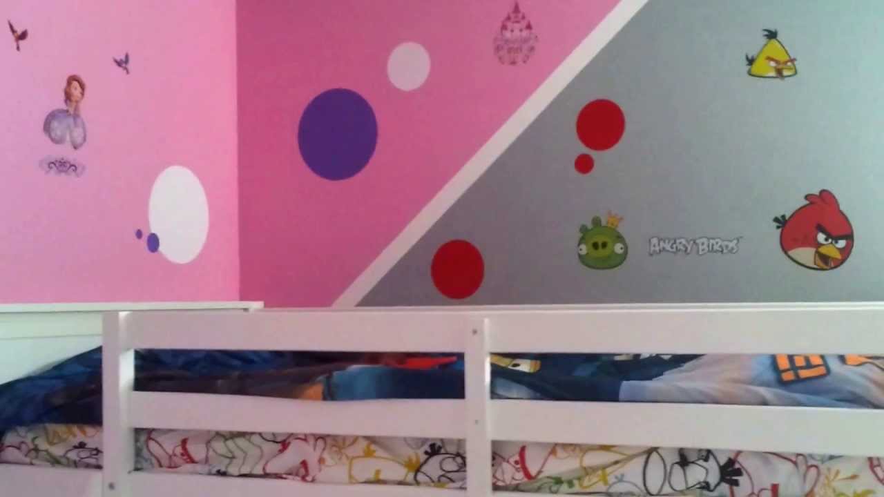How to decorate a boy and girl shared bedroom Angry Birds
