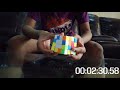 10 year old Indian boy solves 2x2, 3x3 and 4x4 Rubiks Cubes in under 6 1/2 minutes