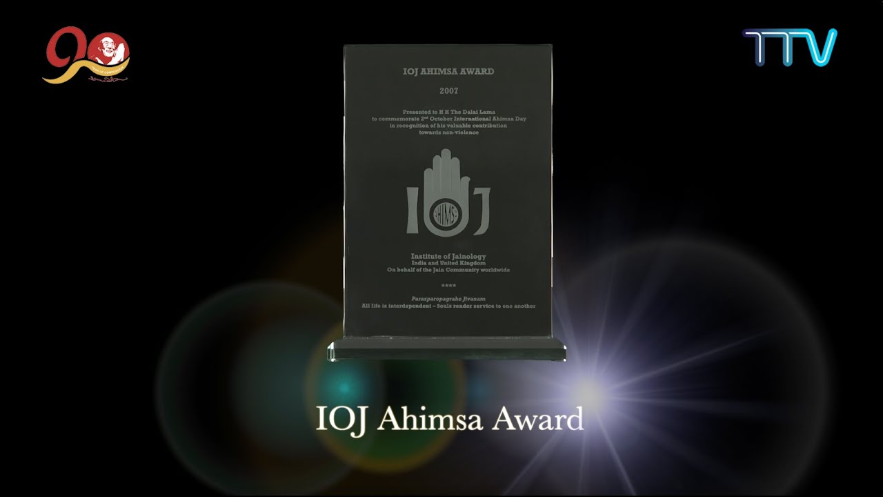 On this day, October 8, 2007, His Holiness the Great 14th Dalai Lama was awarded Ahimsa Award.