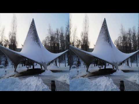 Winter City Park 3D ! The harmony of Ice and Snow ! 3D Photo