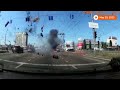 Ukraine: Dashcam video captures missile falling in Kyiv traffic