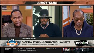 FIRST TAKE | "Jackson State vs South Carolina State: Who win" - Stephen A. & Snoop Dogg & Cam Newton