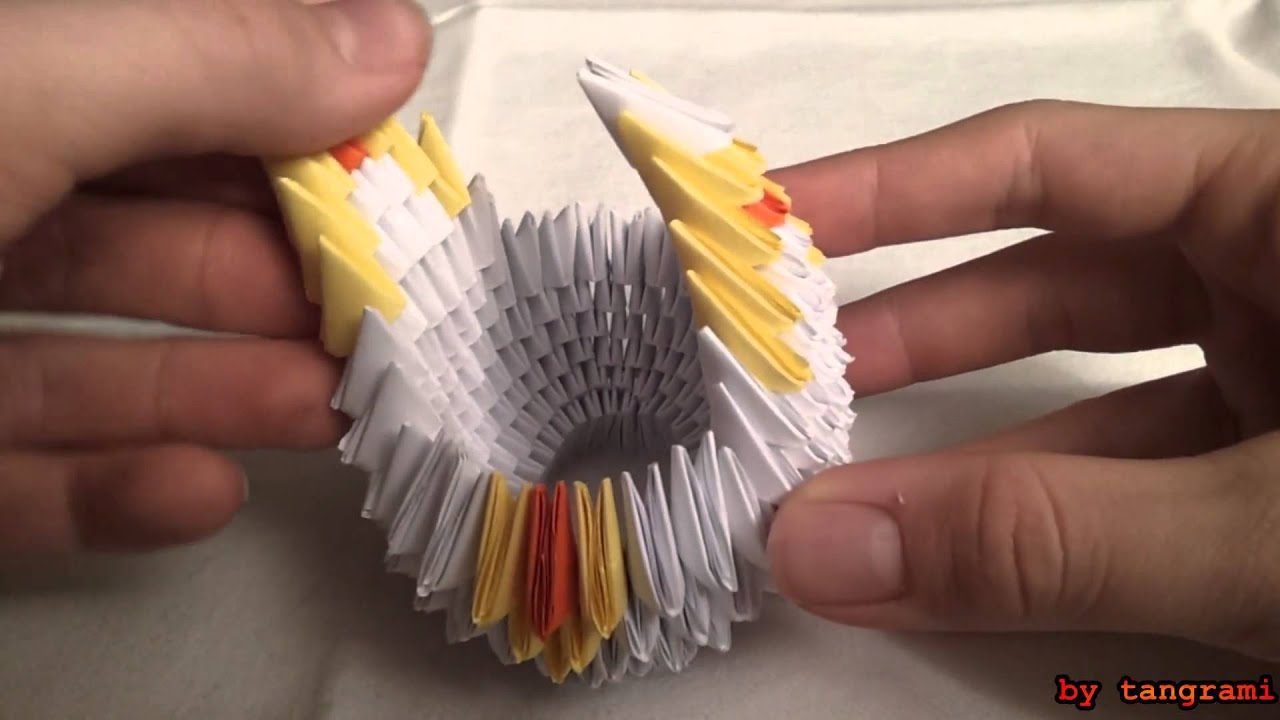 3D Origami/ Tangrami Swan ( Tutorial by tangrami) YouTube