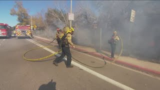 Firefighters respond to brush fires in Mission Valley, Grantville