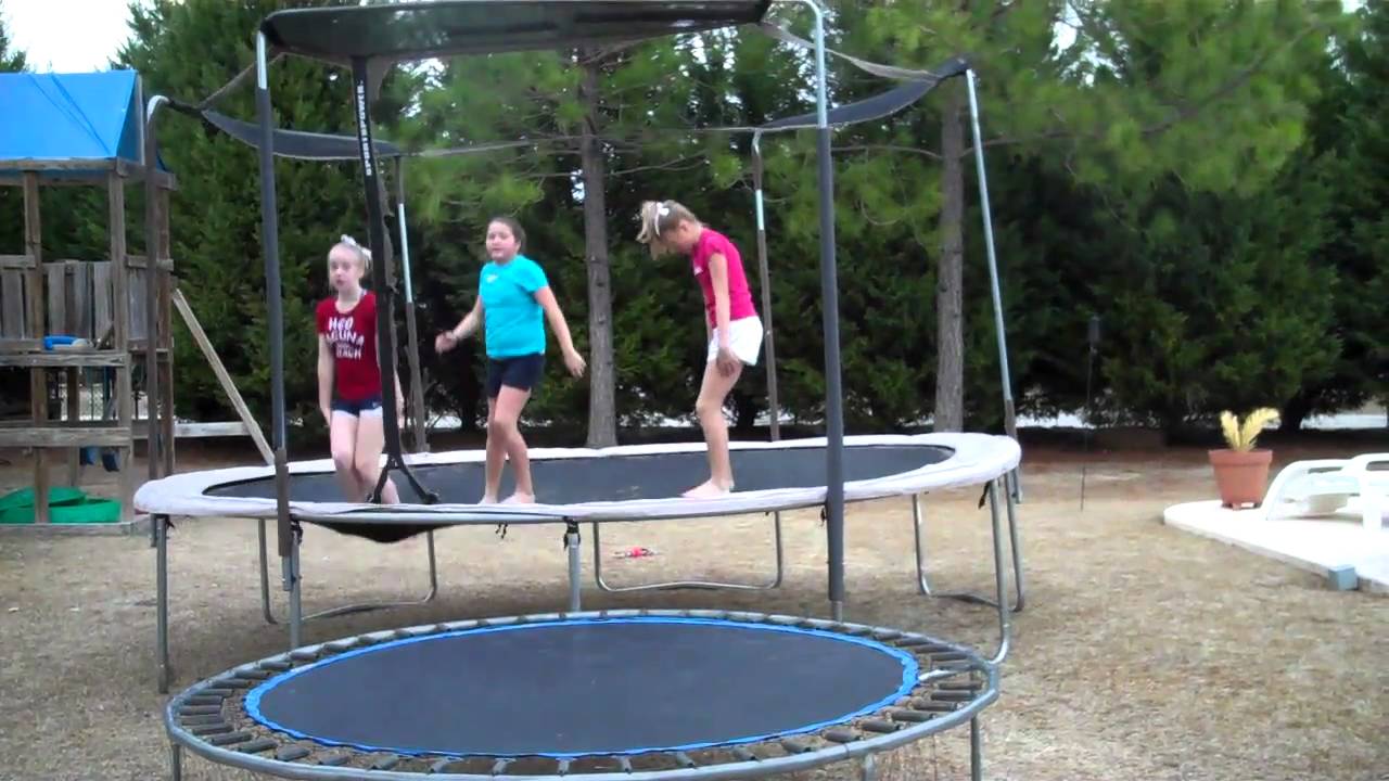 Our Cheer Routine on the Trampoline:) - YouTube
