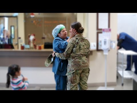 Army Soldier Surprises Mom At Work *EMOTIONAL*