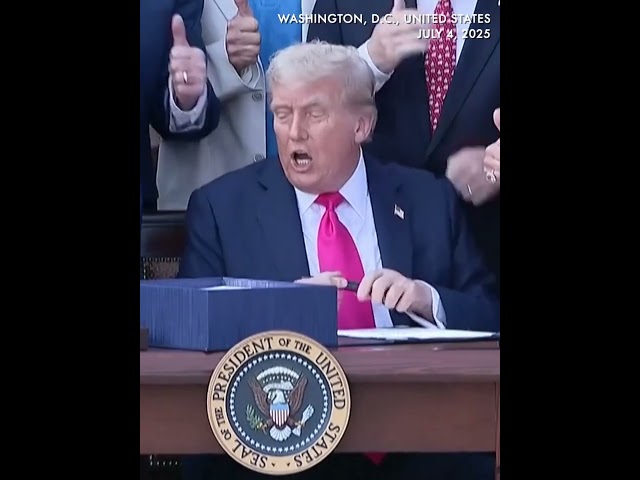 MOMENT: Trump signs sweeping tax cut and spending bill on Independence Day