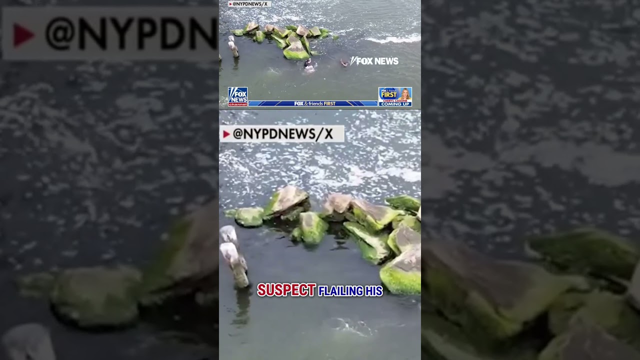 Bodycam footage shows NYPD officer dive into water after suspected car thief #shorts #foxnews #news