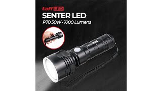 Pratinjau video produk TaffLED Senter LED USB Rechargeable P70 50W 1000 Lumens With 26650 Battery - XLM-P70