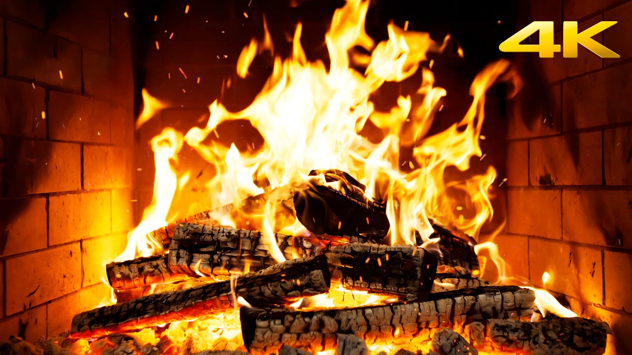 🔥 TRANQUIL FLAMES FIREPLACE WITH CRACKLING LOGS AND BURNING FIRE SOUNDS FOR RESTFUL NIGHT SLEEP