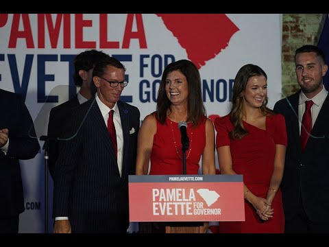 screenshot of youtube video titled Lt. Gov. Pamela Evette Launches Gubernatorial Bid | S.C. 2026