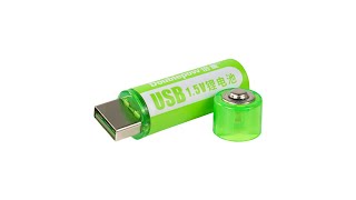 Pratinjau video produk Doublepow Baterai Cas Li-Ion AA USB Recharge NiMH 1.5V 1800mWh 1 PCS