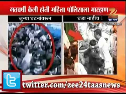 लालबाग धक्काबुक्की: महिला पोलिसालाही कार्यकर्त्याची धक्काबुक्की