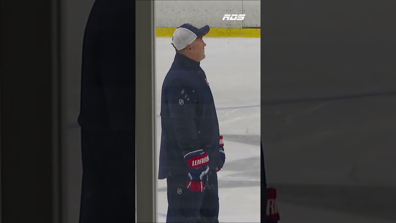 Zachary Bolduc a brisé la baie vitrée à l’entraînement et Stéphane Robidas n’était pas content!👀😅