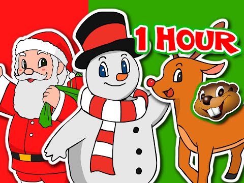 Merry Christmas Songs, Frosty, Santa, Rudolph, Jingle Bells & More | 1 Hour Compilation Busy Beavers