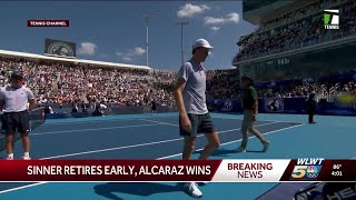 Alcaraz claims Cincinnati Open title as Sinner retires early