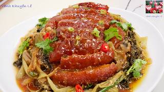 Cách Làm Heo Quay  Kho Dưa Cải Muối Chua, Khâu Nhục Da phồng giòn, Thịt Mềm Rục Béo Thơm Vanh Khuyen