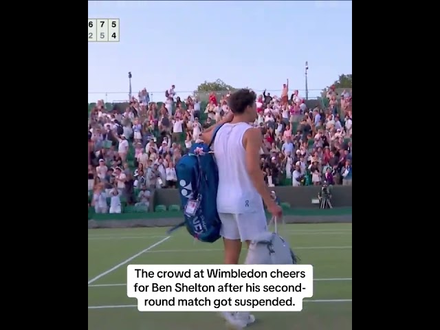 Crowd supports Ben Shelton after his match against Rinky Hijikata got suspended