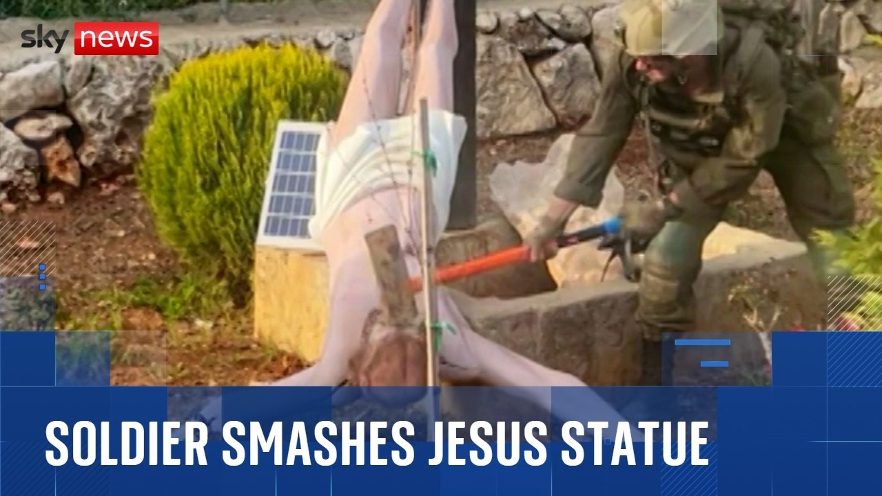 Netanyahu condemns Israeli soldier seen vandalising Jesus statue with a sledgehammer in Lebanon