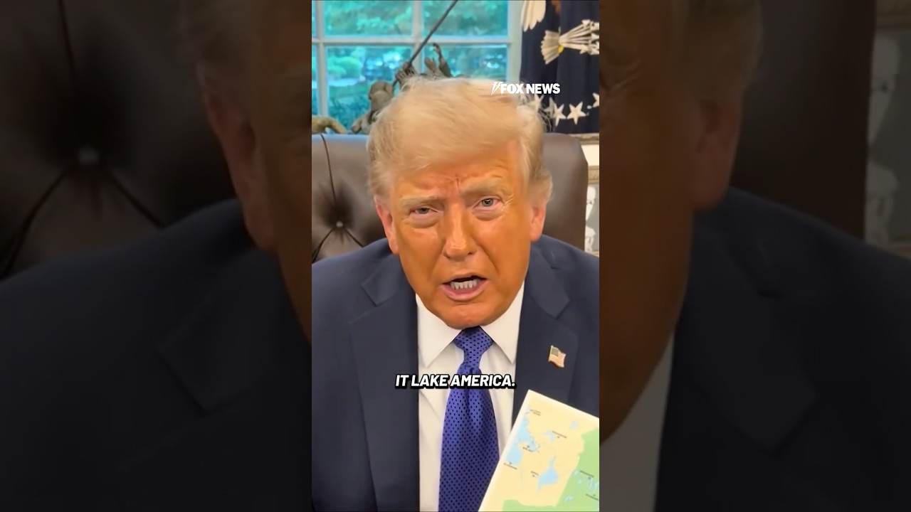 Trump DOUBLES DOWN on 'Lake America' name change #foxnews #shorts #trump
