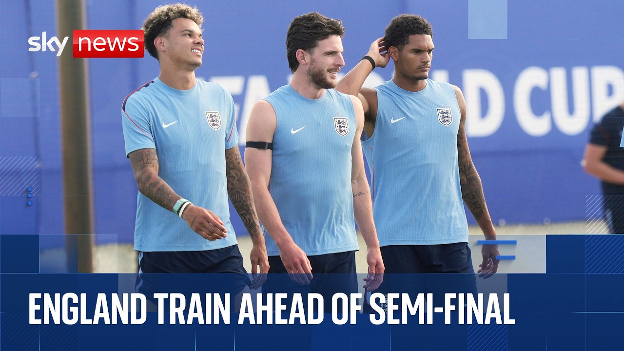 England train ahead of World Cup semi-final with Argentina